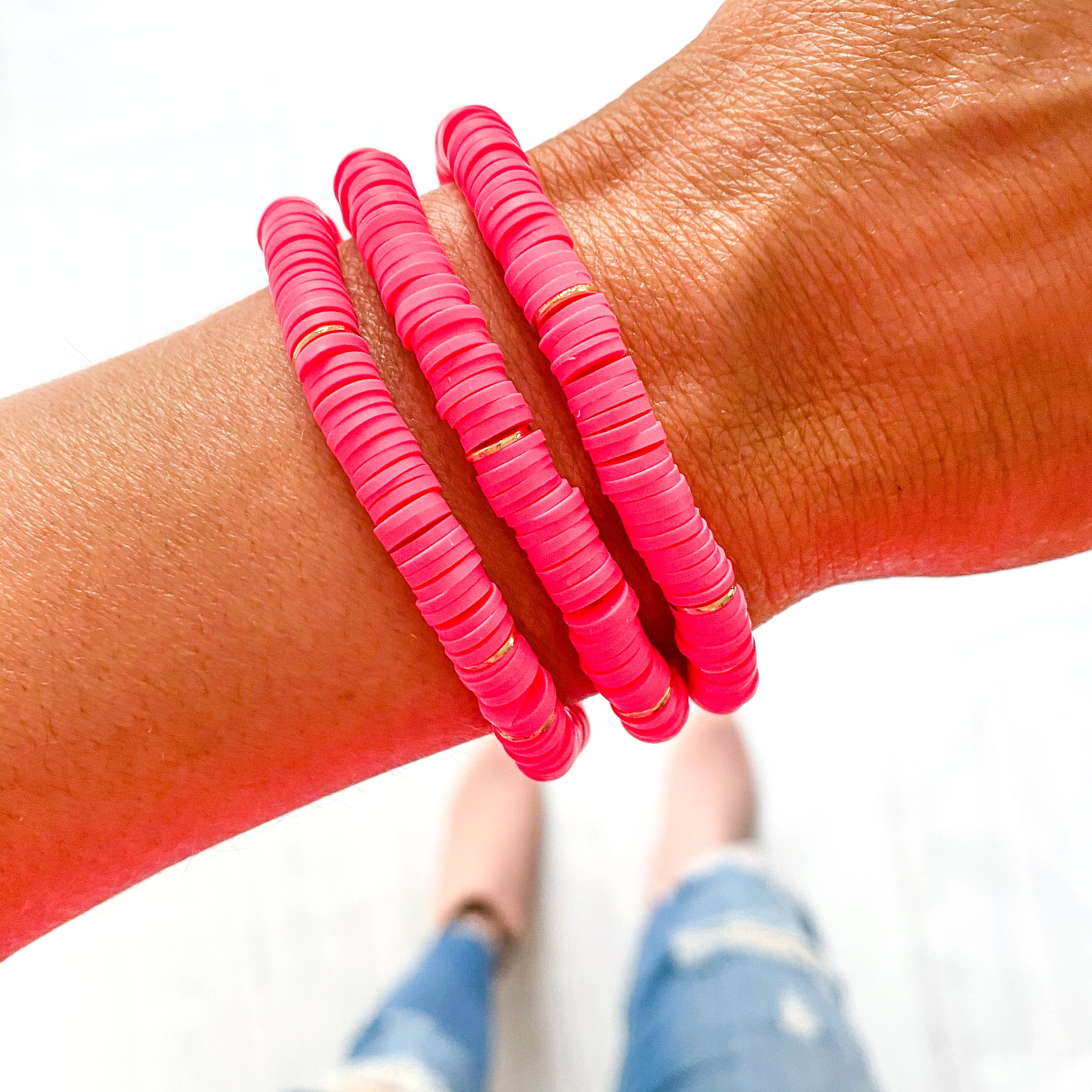 Watermelon Heishi Bracelet