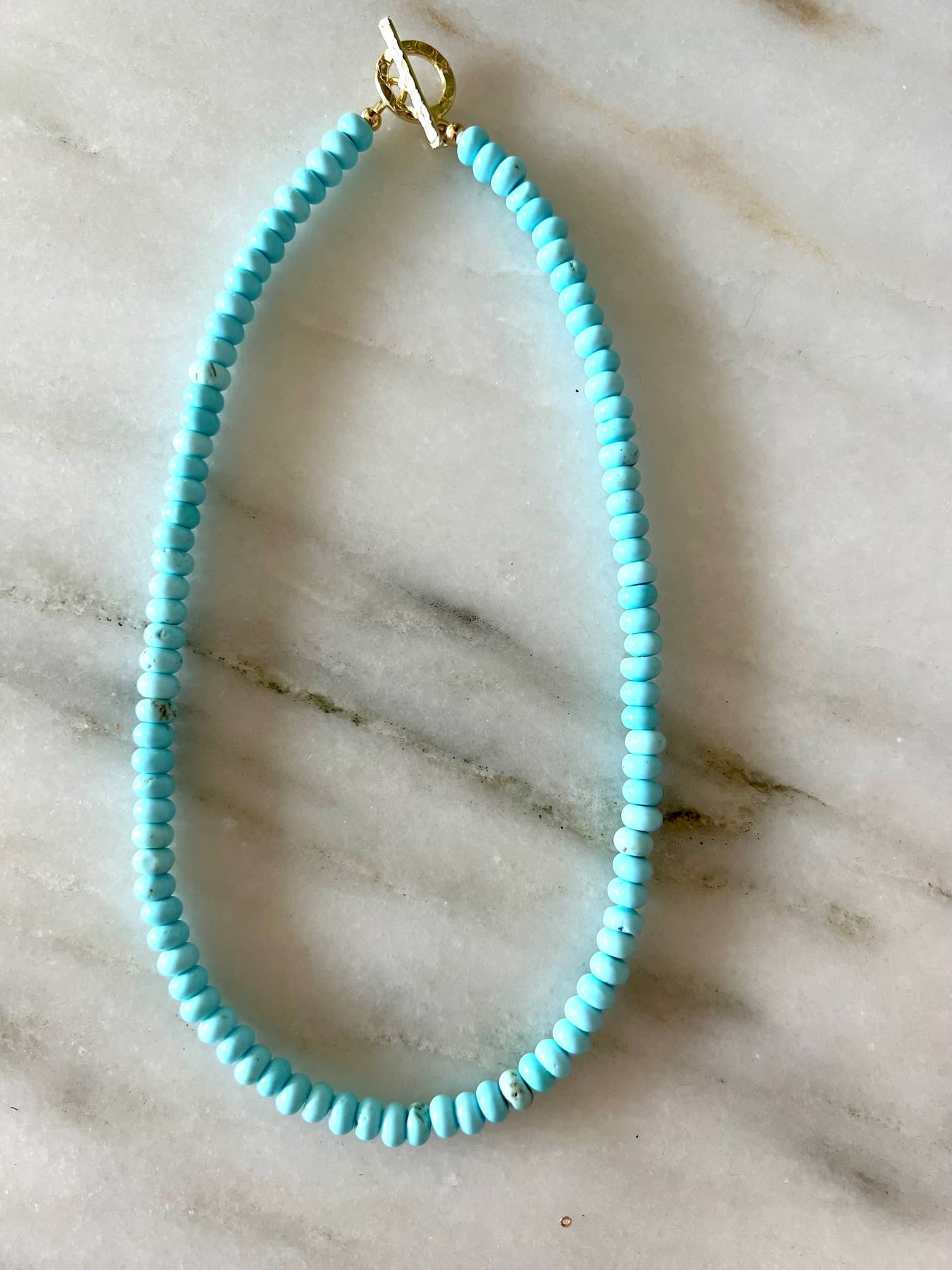 6mm Blue Magnesite Beaded Necklace