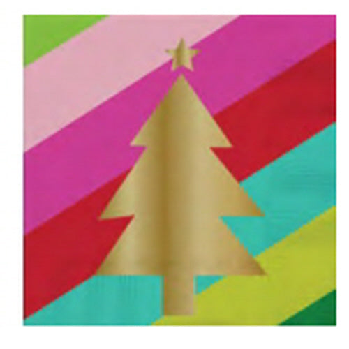 Gold Christmas Tree Cocktail Napkins