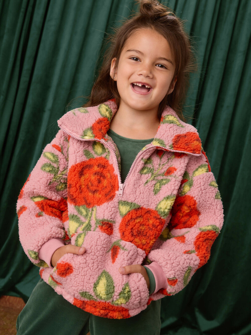 Turkish Rose Teddy Fleece Pullover