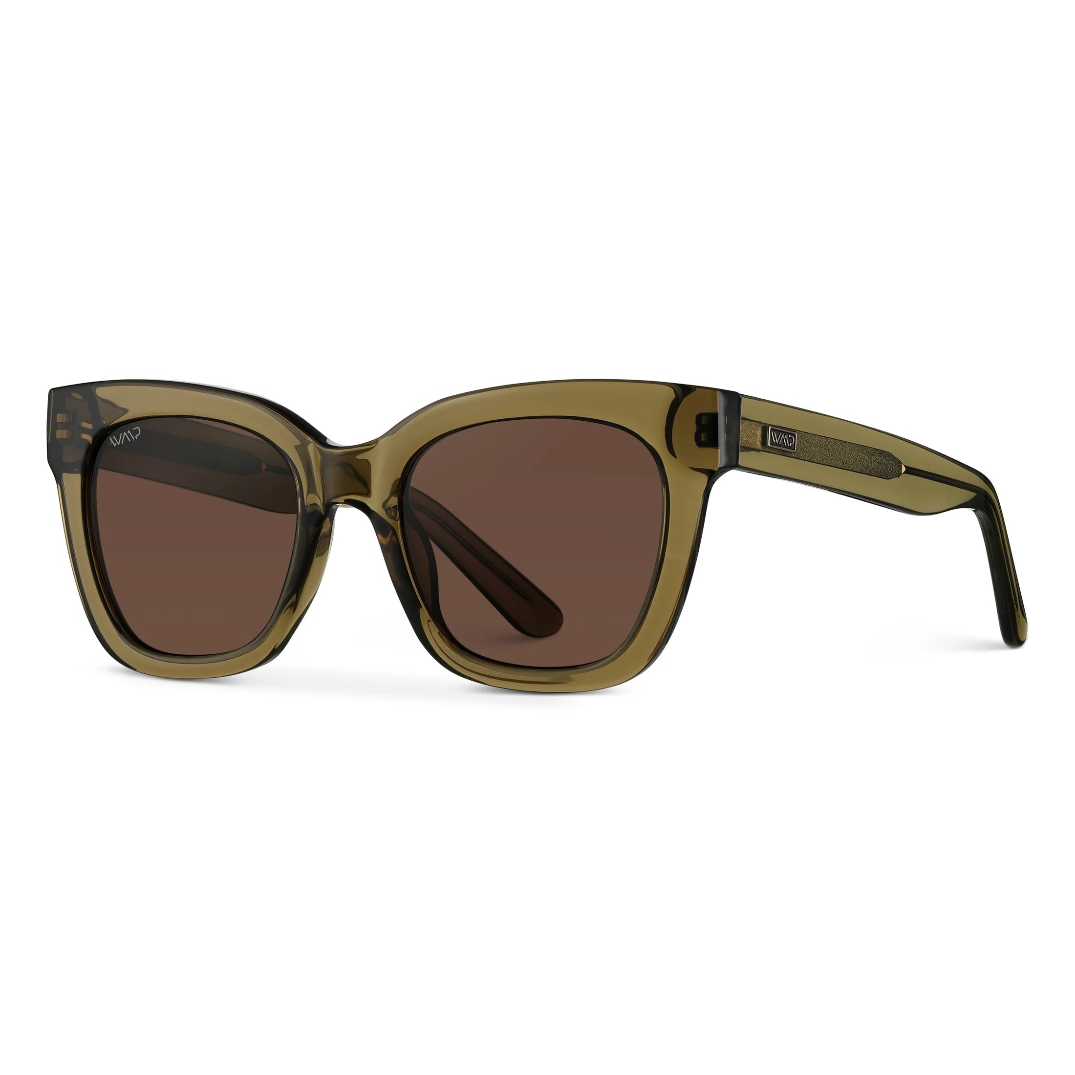 Stormi Sunglasses in Khaki Crystal Green/Brown