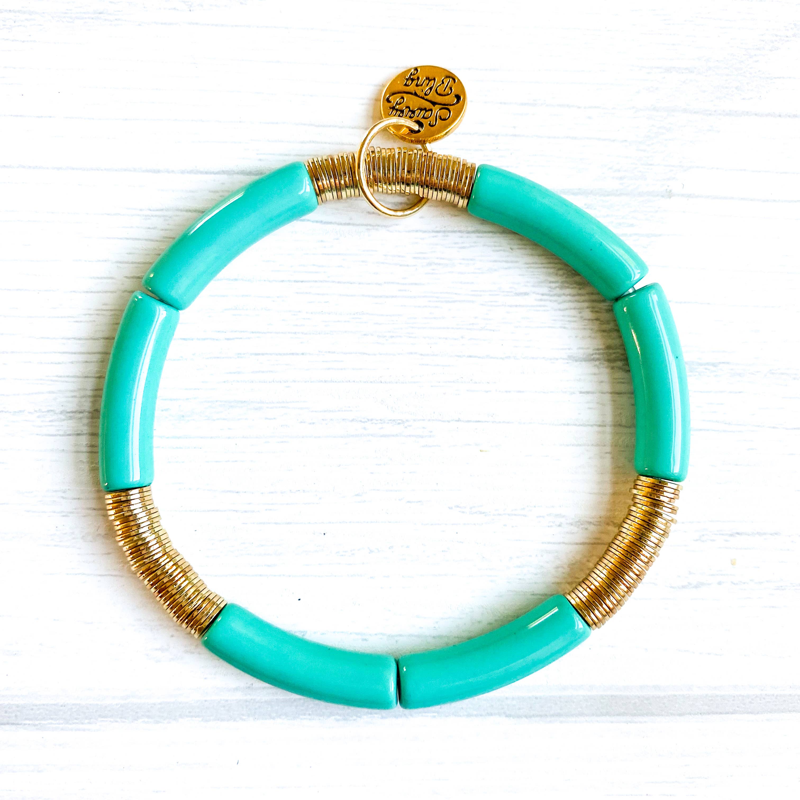 Large Dark Mint Acrylic Tube Bracelet