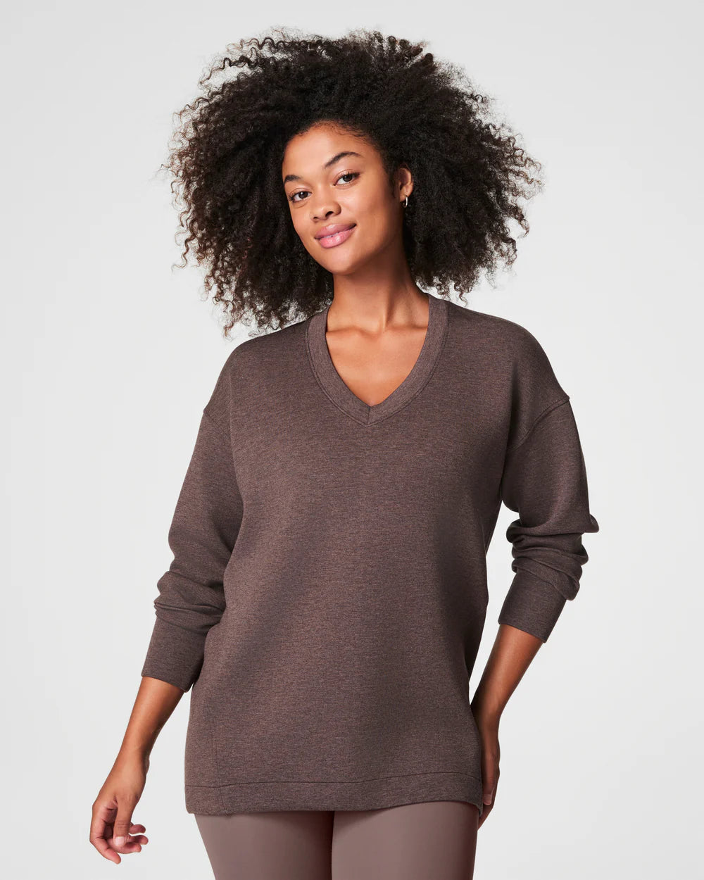 Spanx AirEssentials Brushed V-Neck Tunic - Heather Smoke