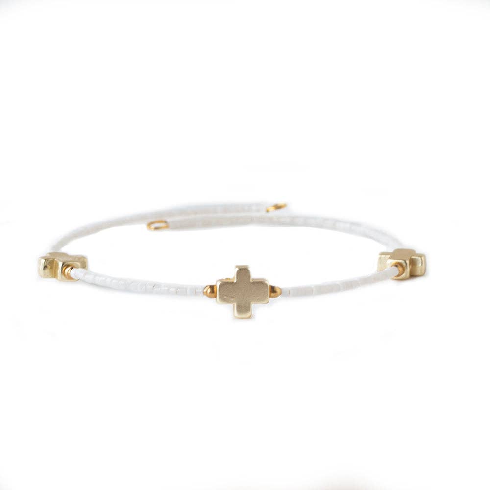 White Faithful Stacking Bangle