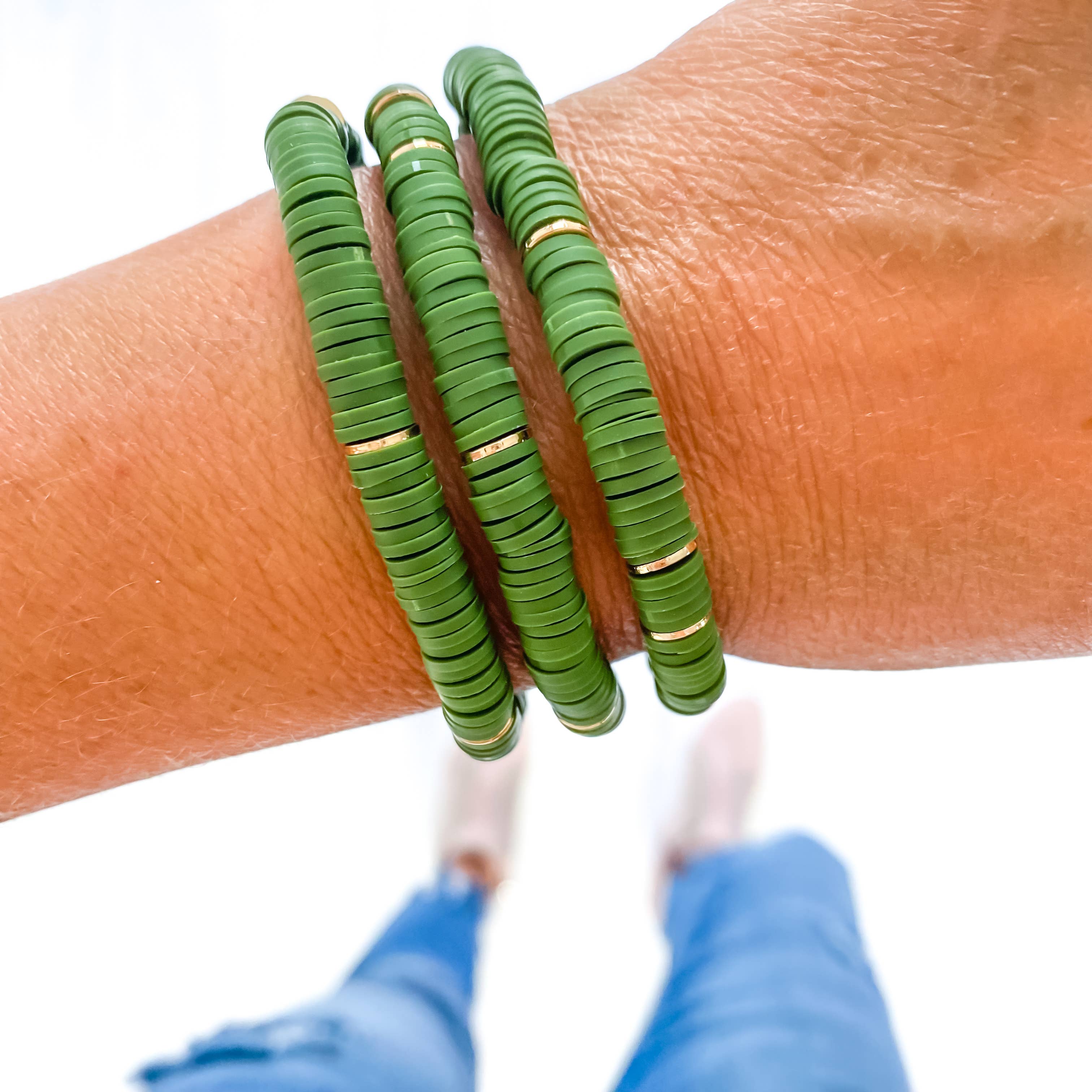 Green Heishi Bracelet