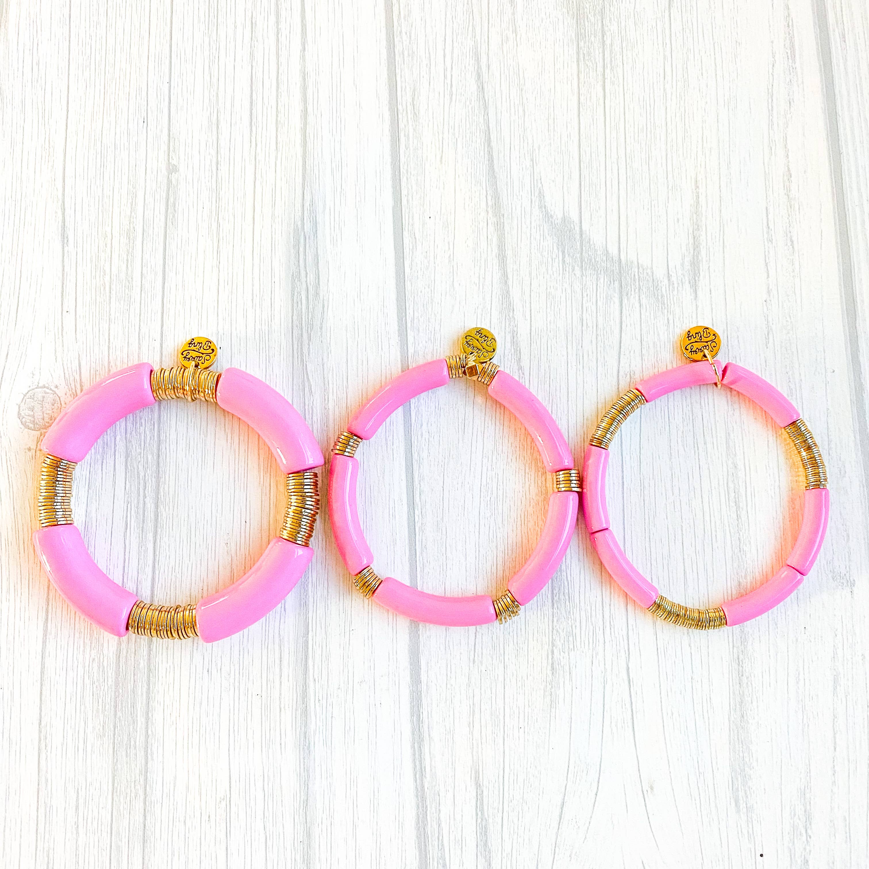 Light Pink Acrylic Tube Bracelet