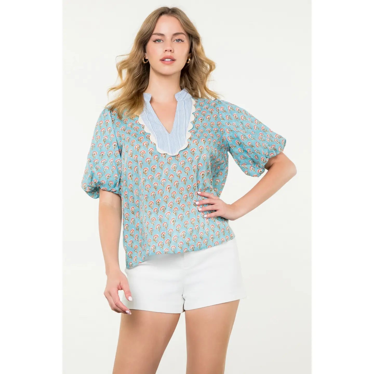 Dani Puff Sleeve Print Top