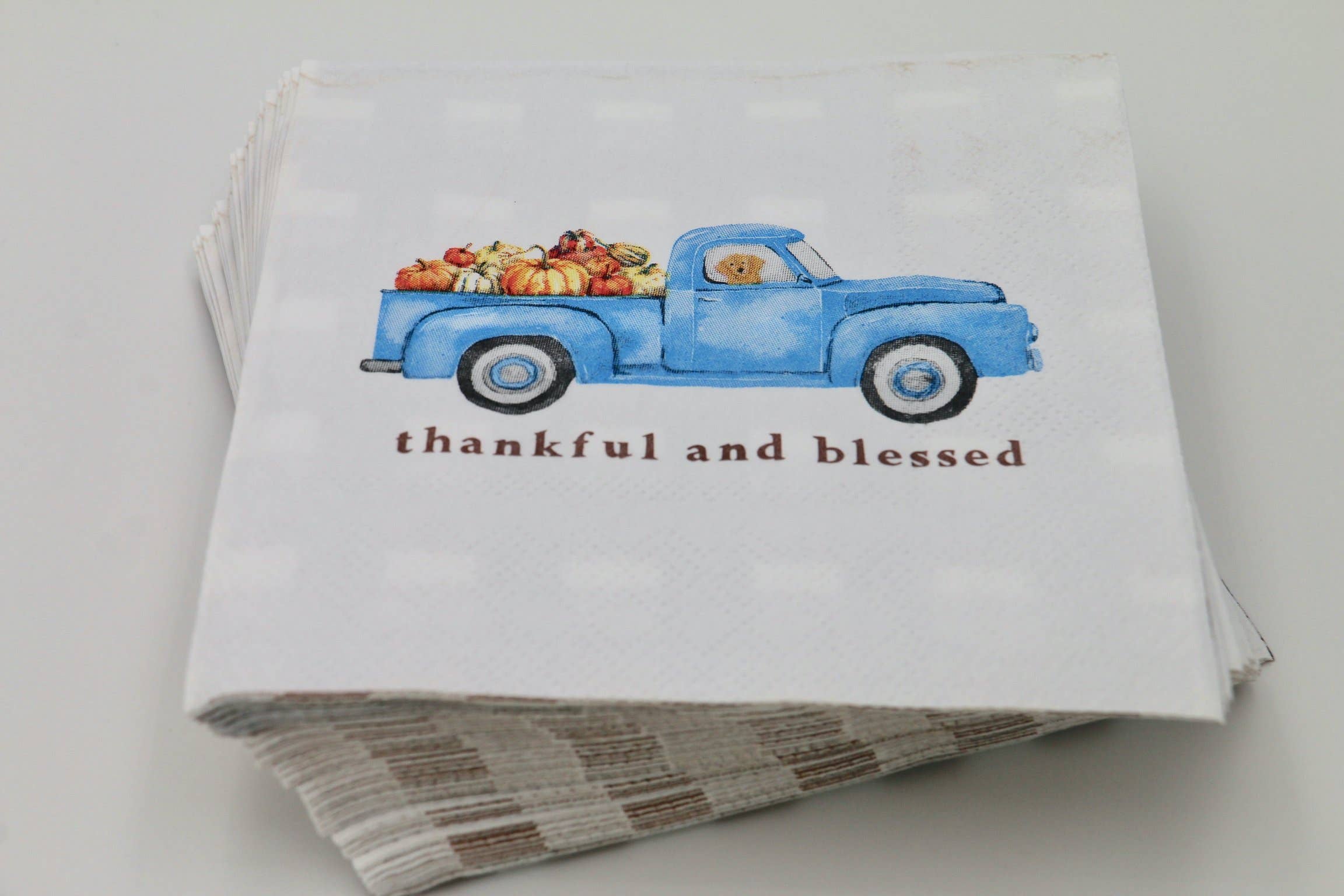 Thankful and Blessed Truck Cocktail Napkins