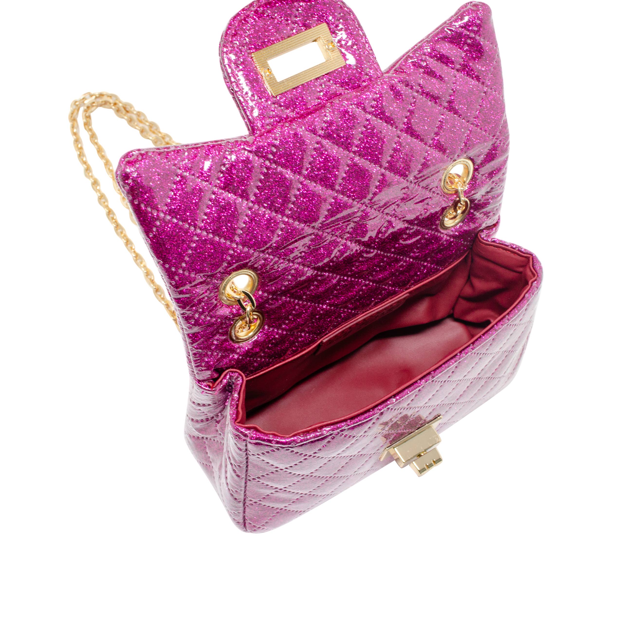 Rainbow Classic Quilted Sparkle Mini Purse