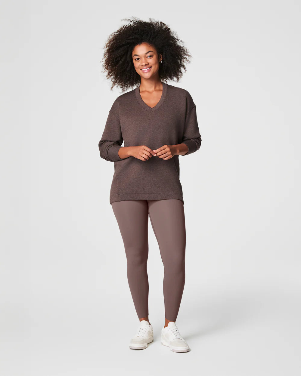 Spanx AirEssentials Brushed V-Neck Tunic - Heather Smoke