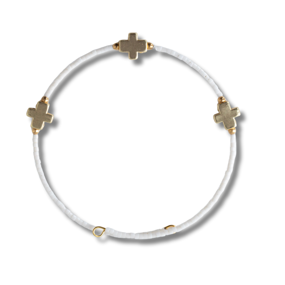 White Faithful Stacking Bangle