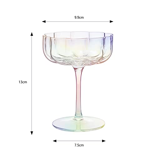 Iridescent Flower Glass Coupe