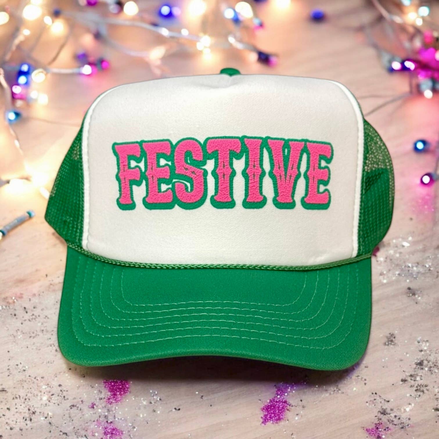 FESTIVE Green/White Trucker