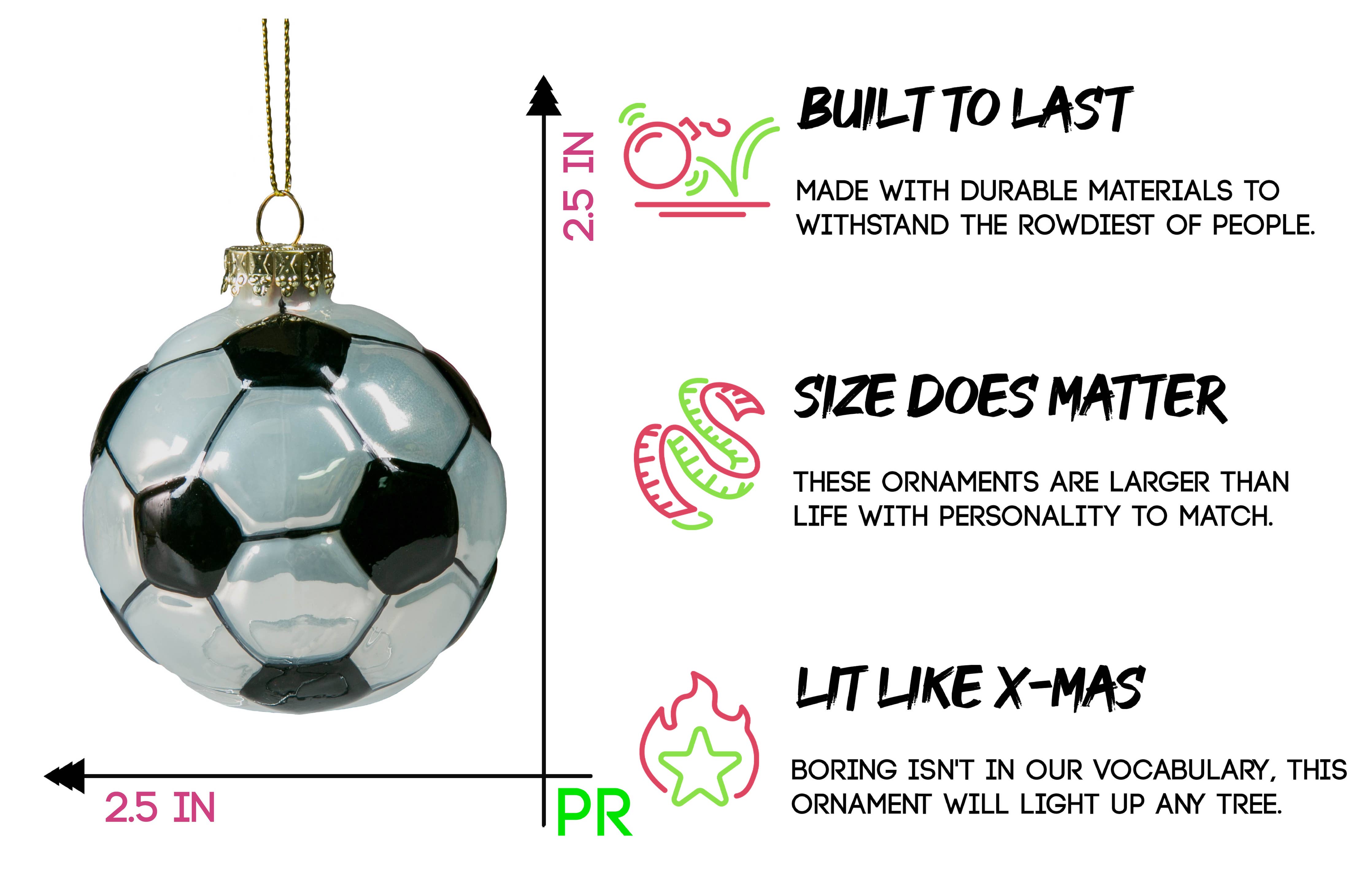 Soccer Ball Glass Ornament