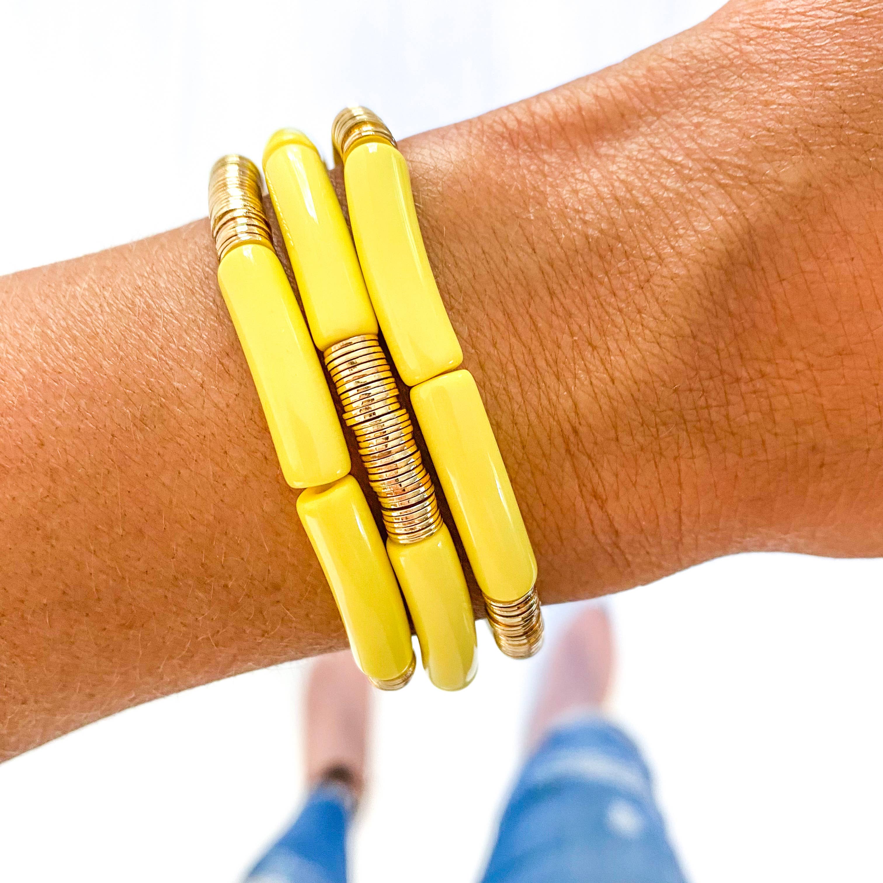 Small Yellow Tube Bracelet