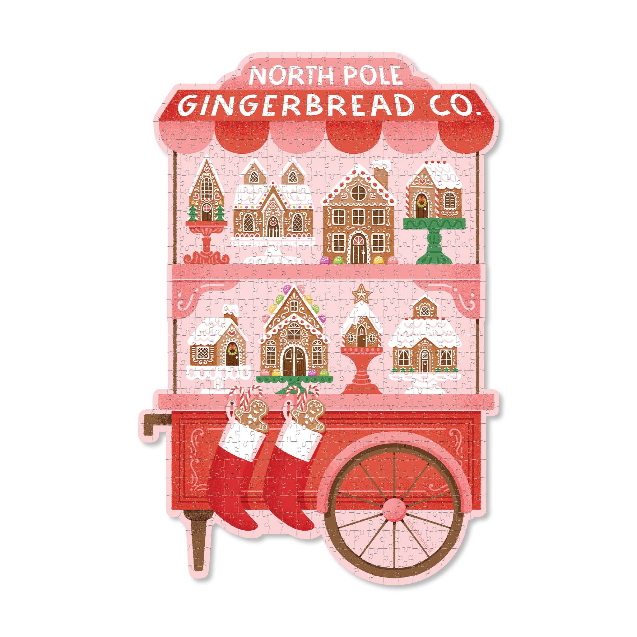 North Pole Gingerbread Co Shaped Christmas Puzzle