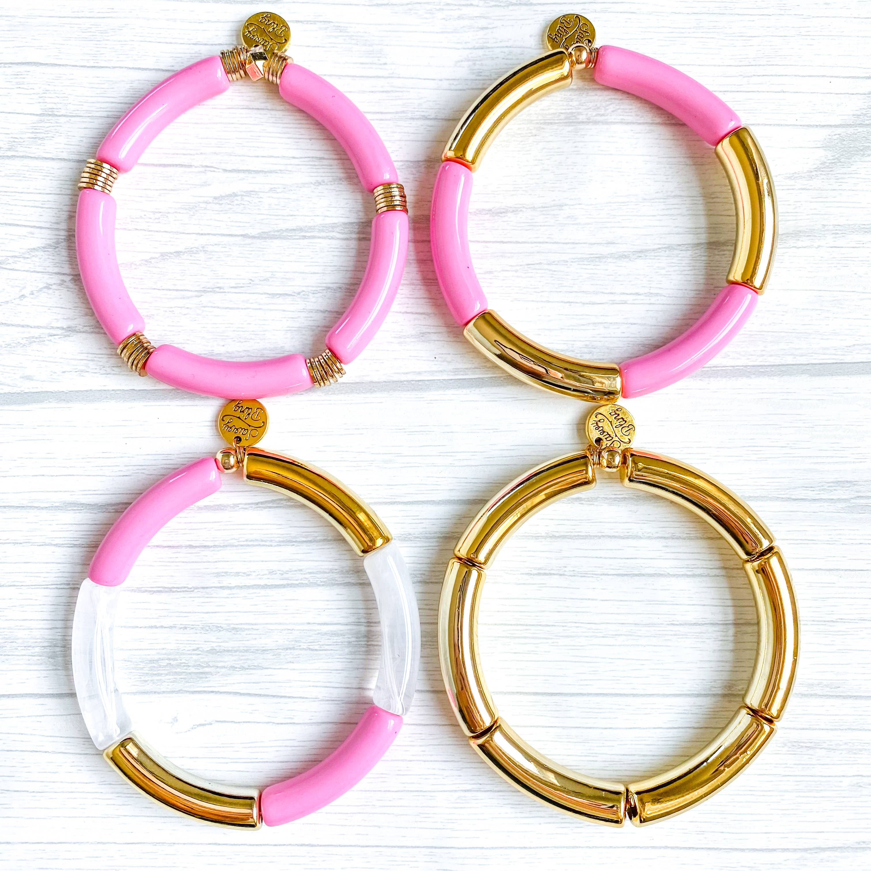 Light Pink Acrylic Tube Bracelet