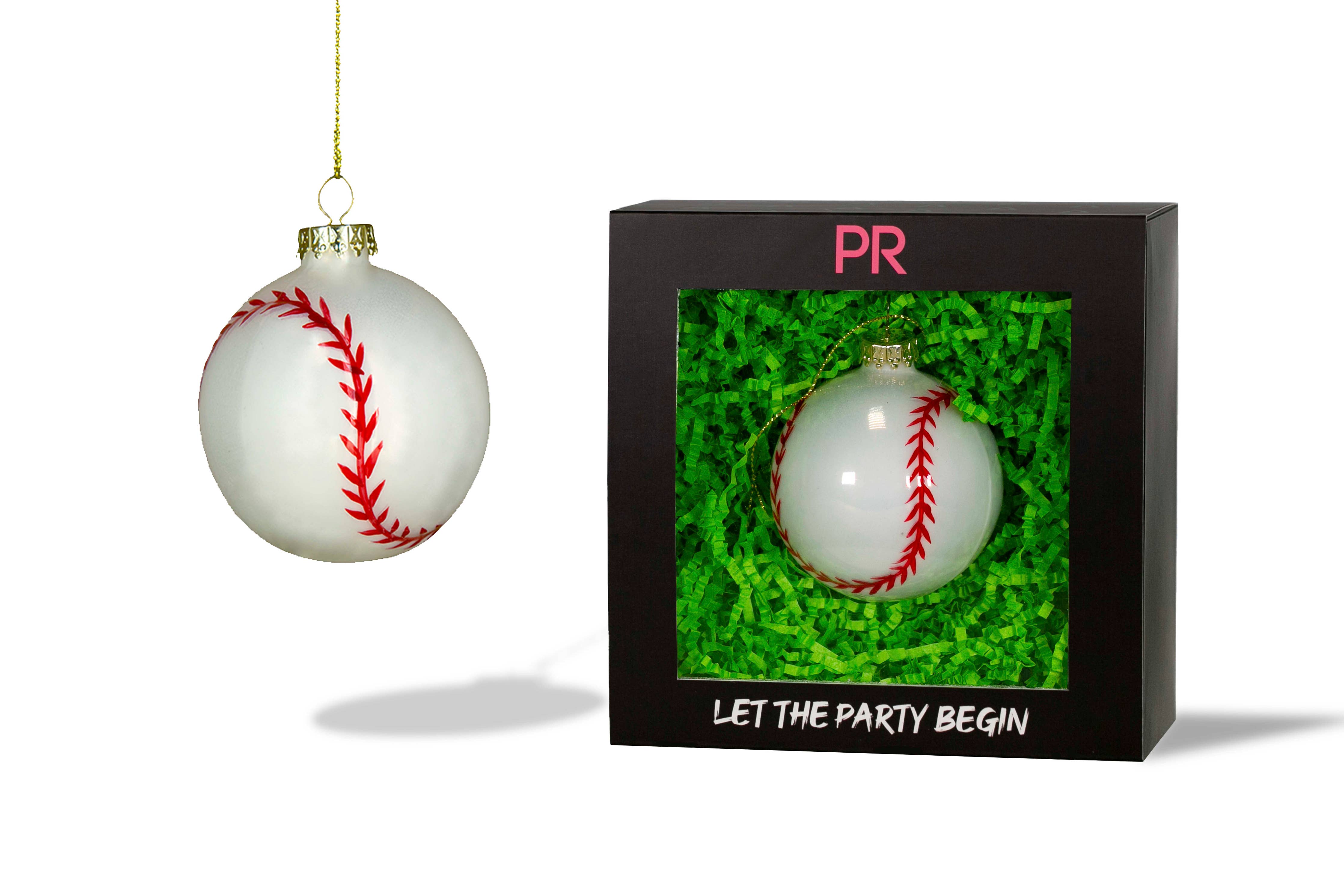 Baseball Glass Ornament