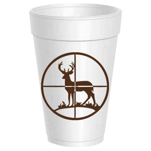 Deer in Gun Sight Crosshairs Foam Cups