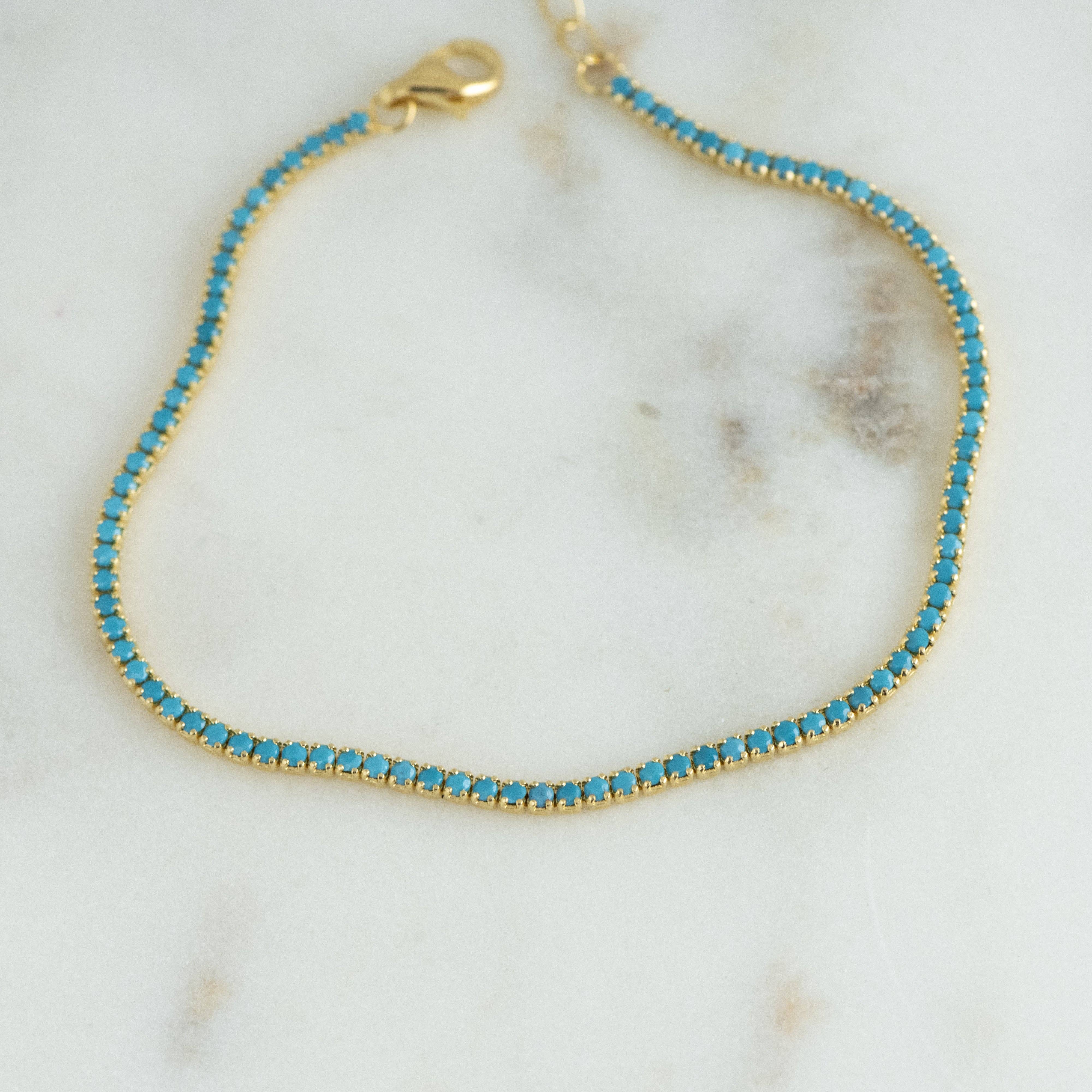 Dainty Turquoise Tennis Bracelet
