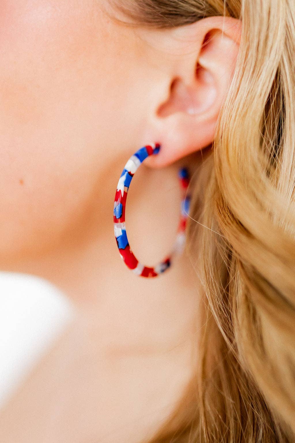 Red, White and Blue Medium Holly Hoops