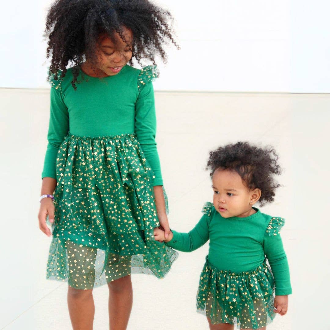 Emerald Shimmer Christmas Dress