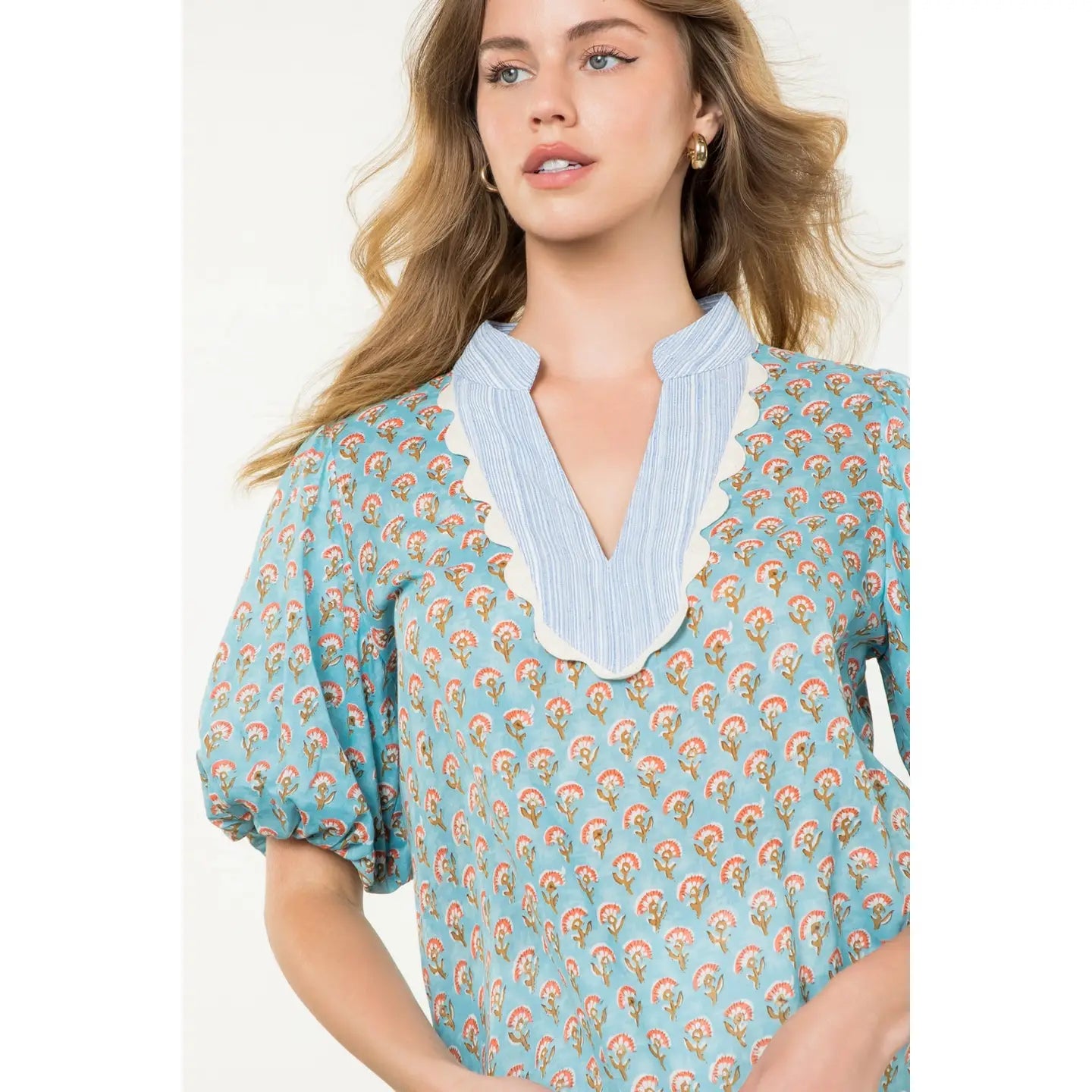 Dani Puff Sleeve Print Top