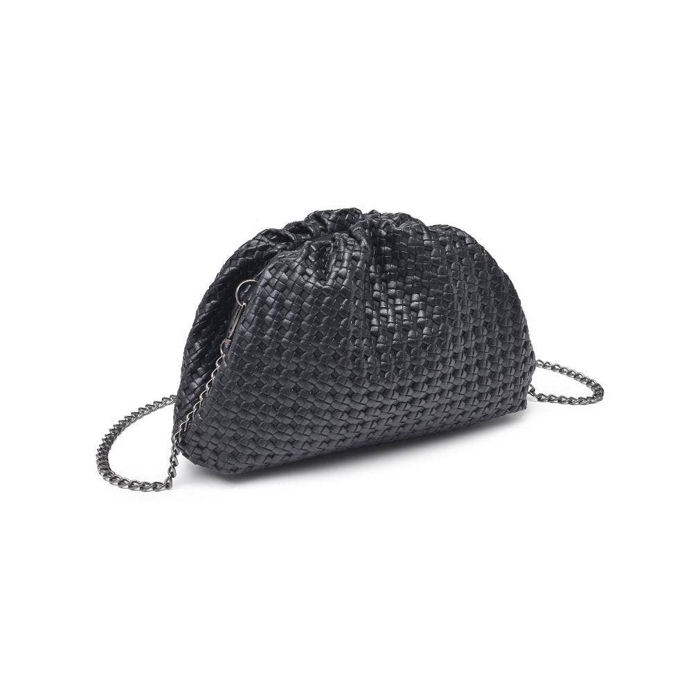 Black Elena Woven Crossbody