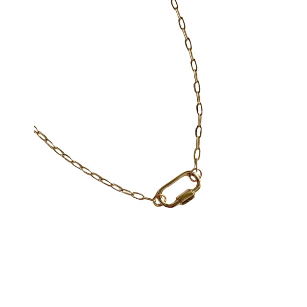 Dainty Carabiner Lock Paperclip Chain Necklace