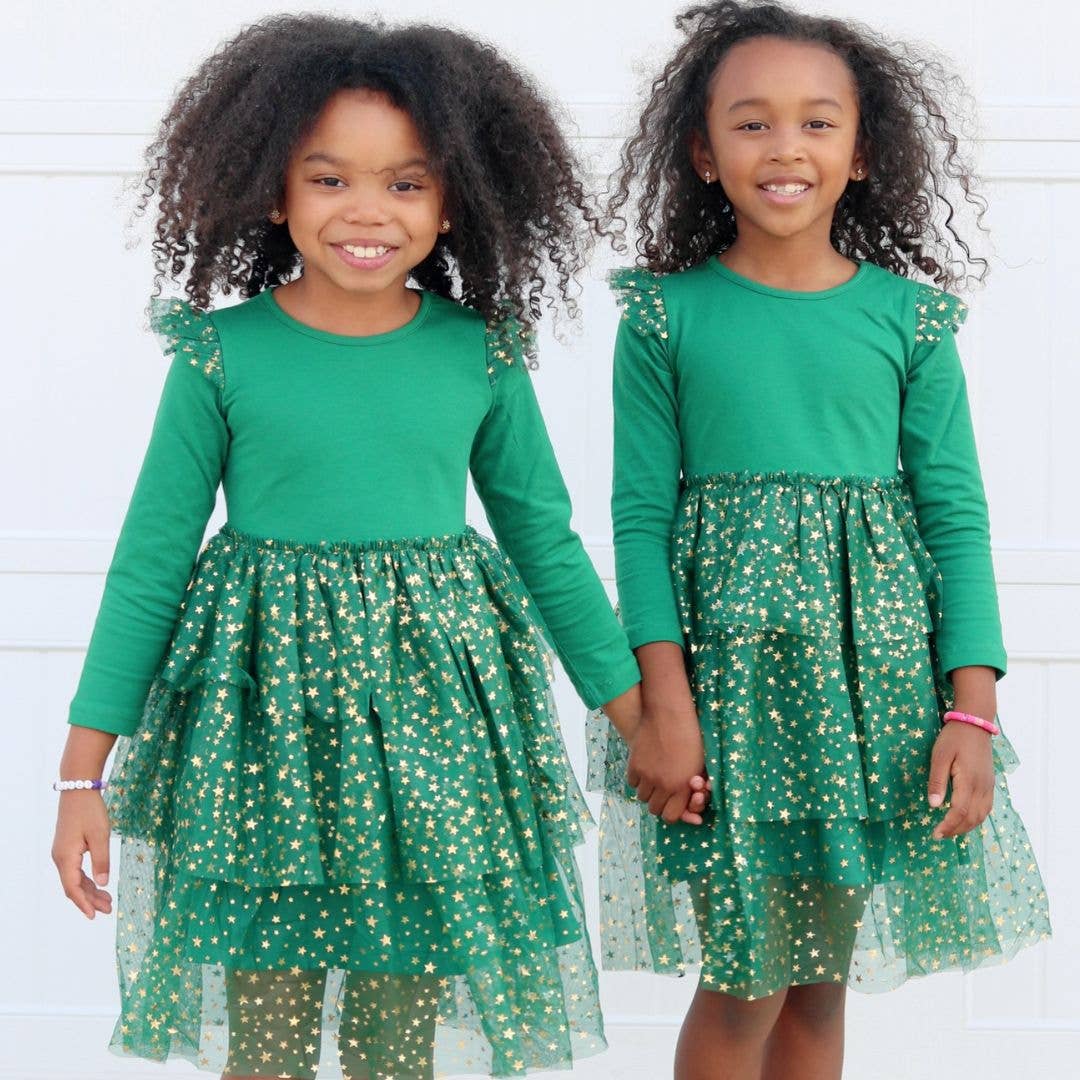 Emerald Shimmer Christmas Dress