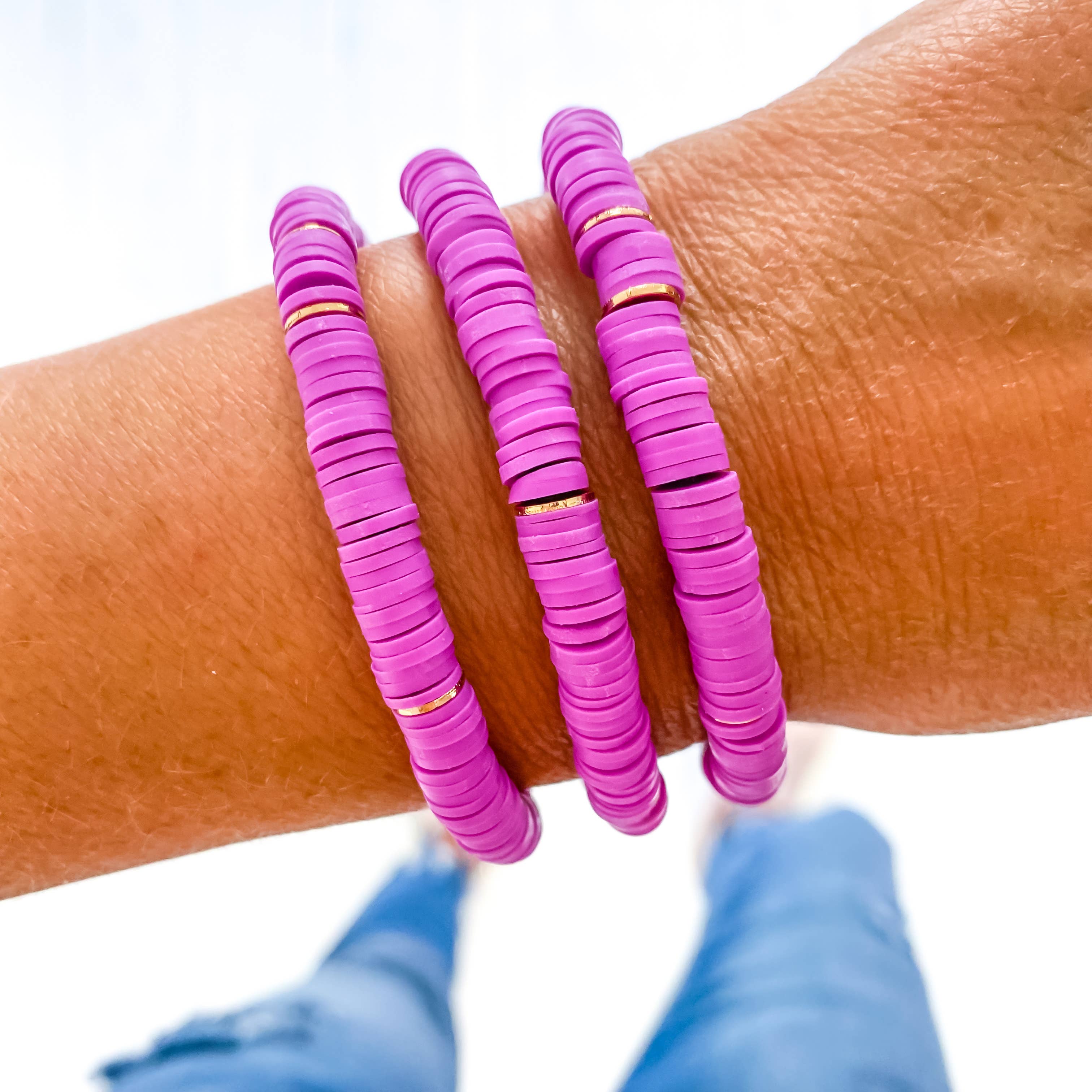 Bright Purple Heishi Bracelet