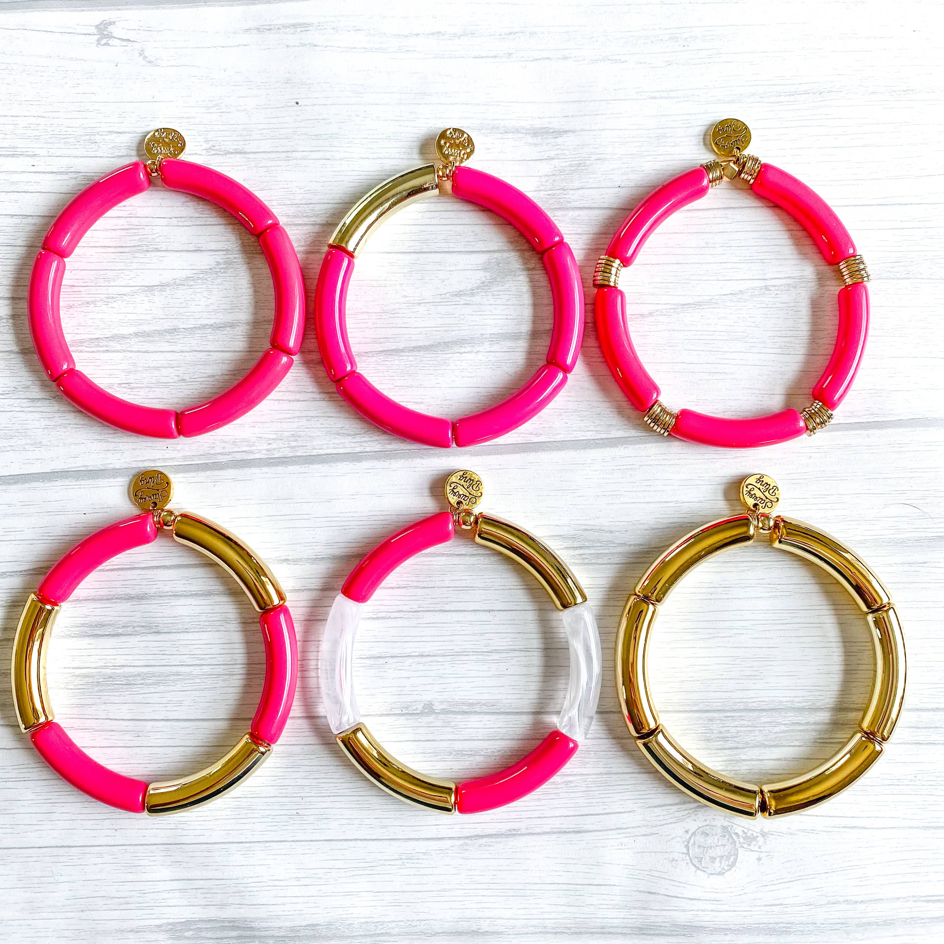 Small Hot Pink Tube Bracelet