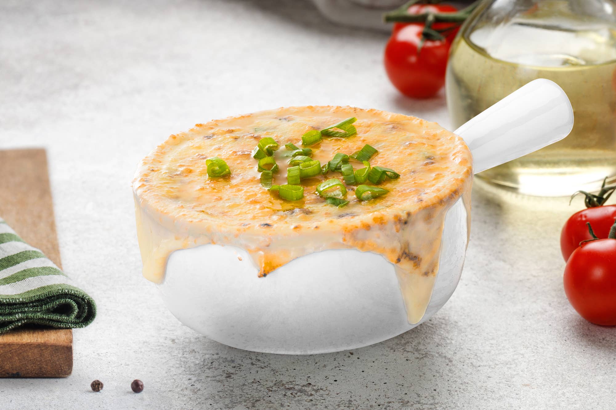 White French Onion Soup Crock