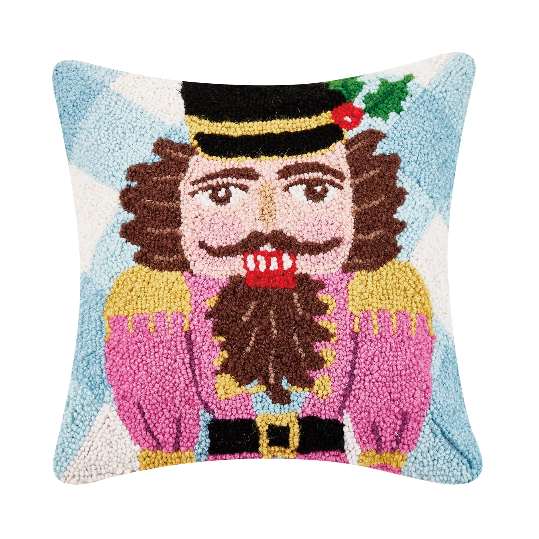 Blue Gingham Nutcracker Pillow