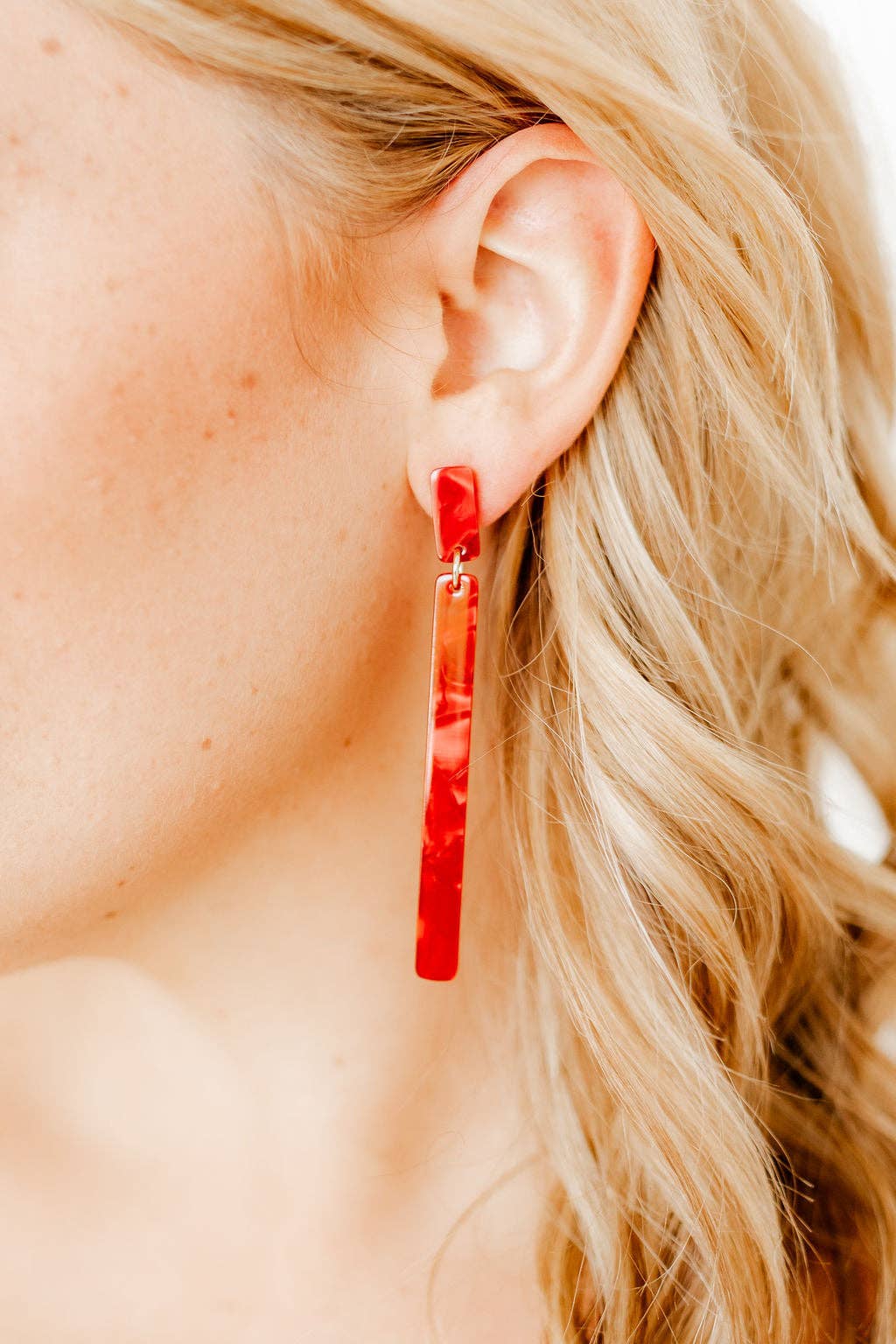 Pearlized Red Keli Earrings