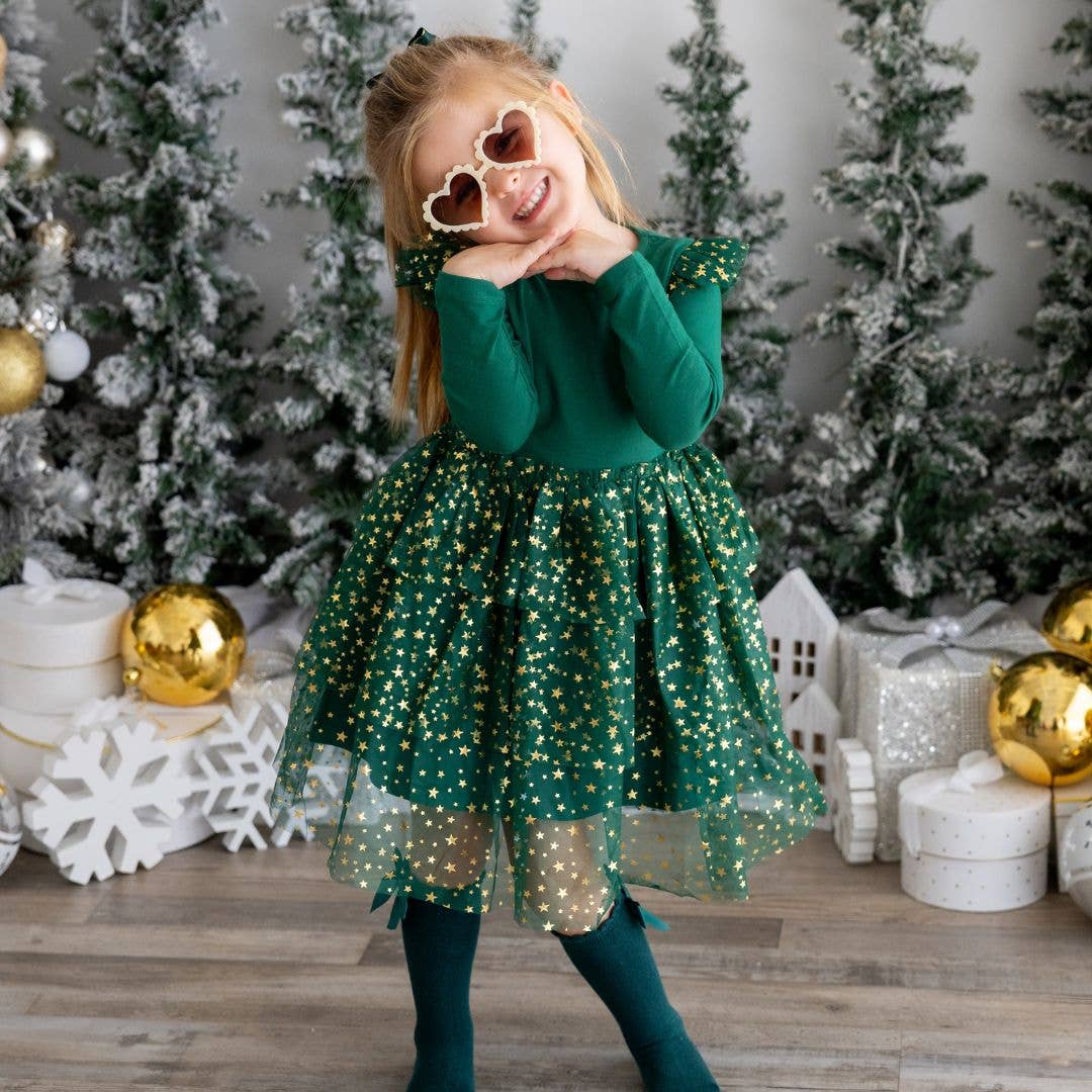 Emerald Shimmer Christmas Dress