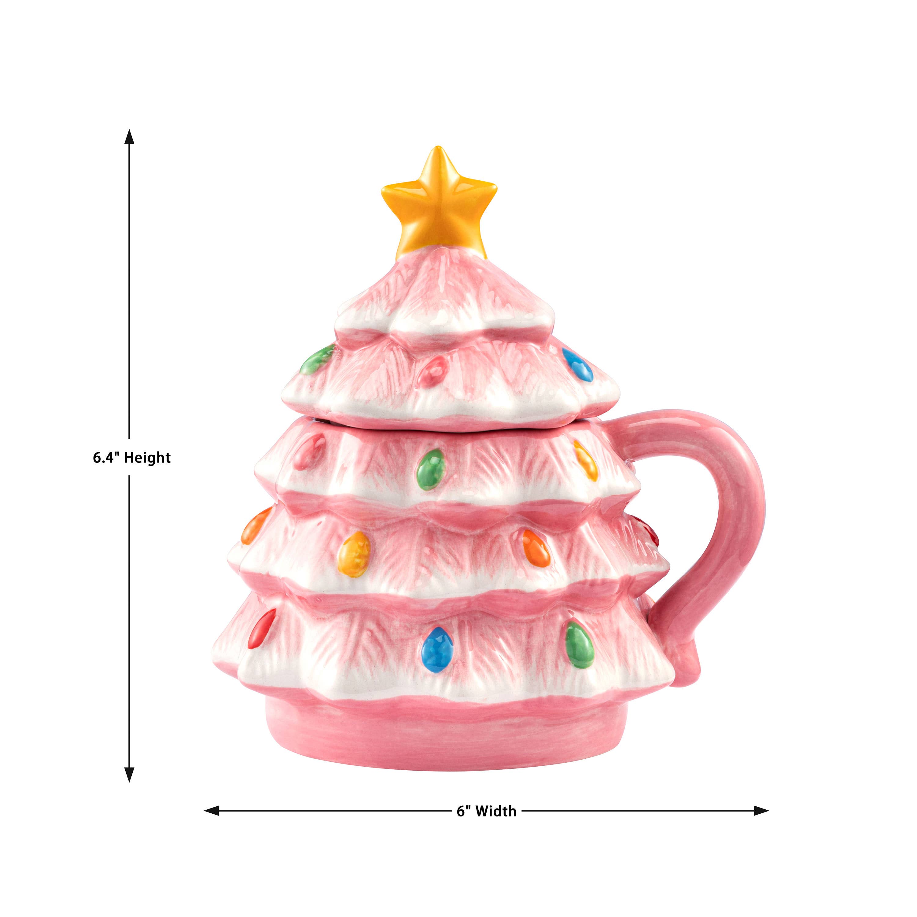 Pink Lidded Tree Mug