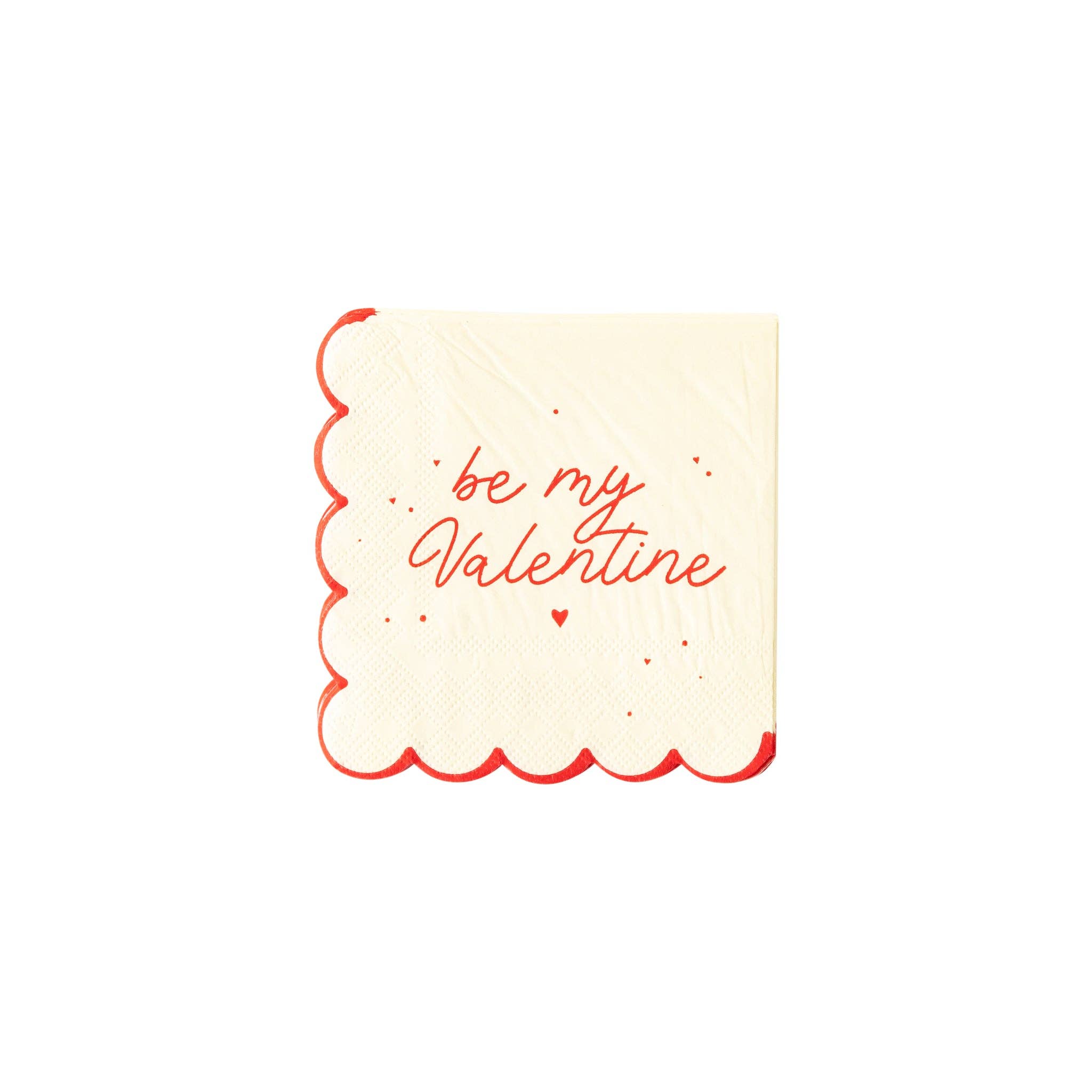 Be My Valentine Scalloped Cocktail Napkin