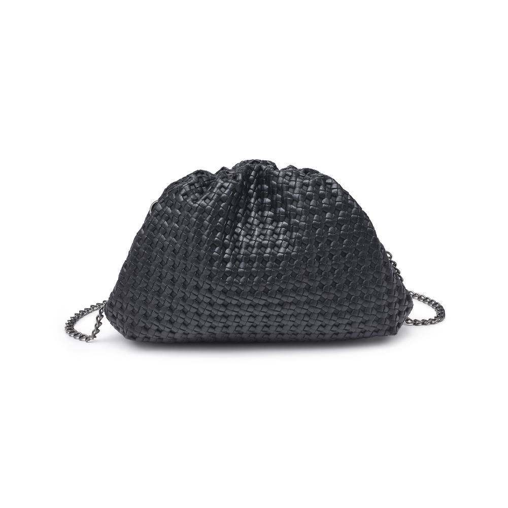 Black Elena Woven Crossbody