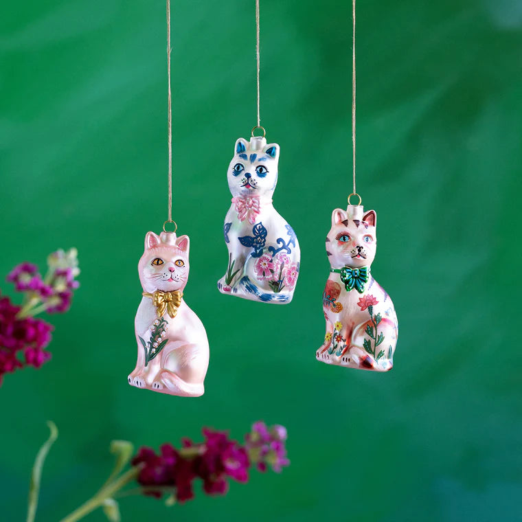 Nathalie Lété Floral Cat Ornaments