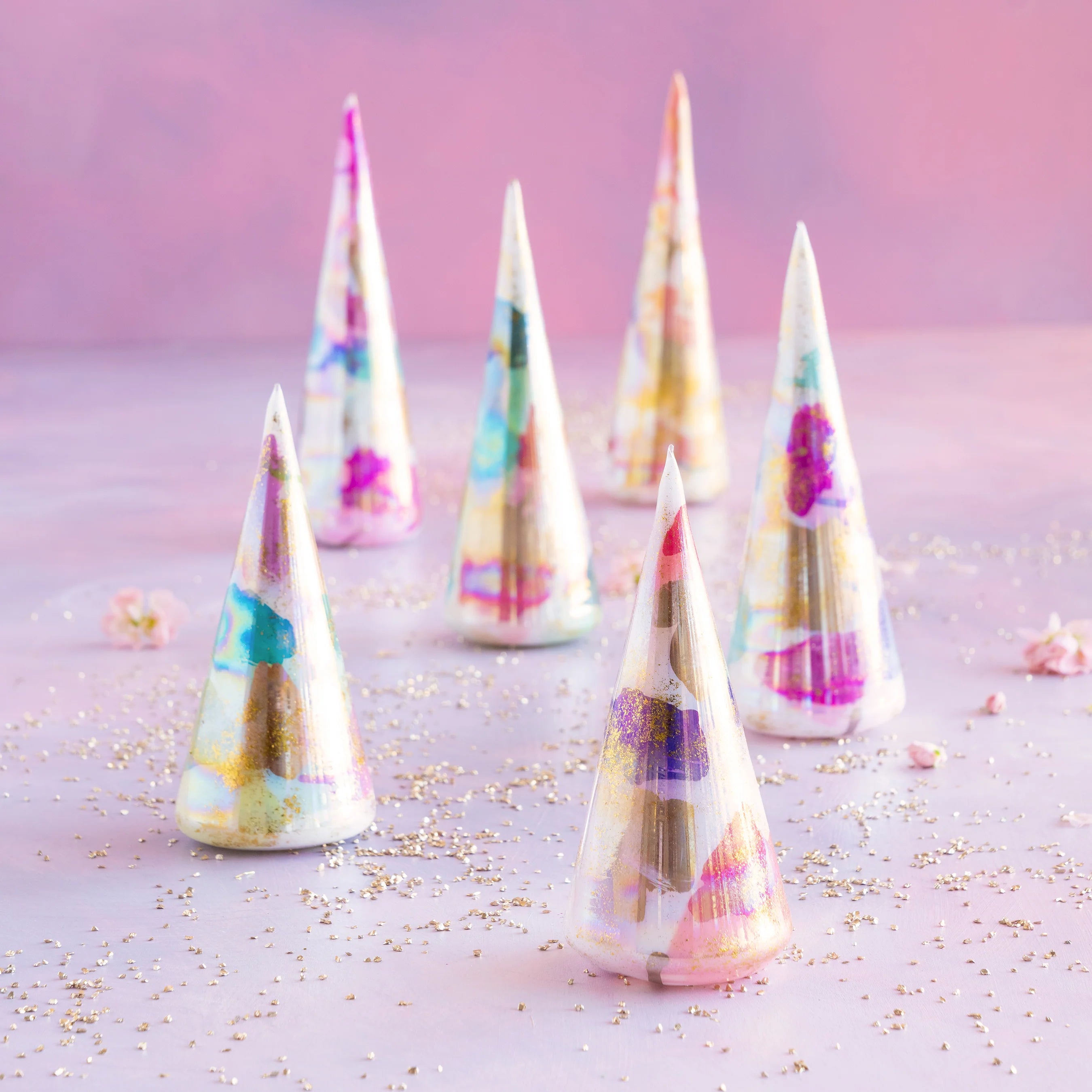 Color Couture Cone Trees by Glitterville