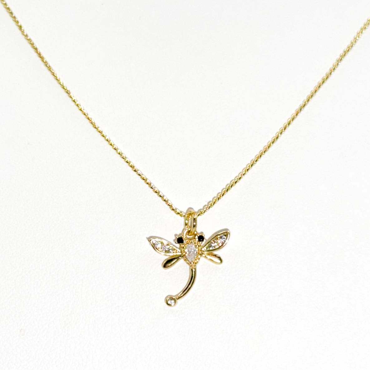 Pave Dragonfly on 18" Serpentine Chain Necklace