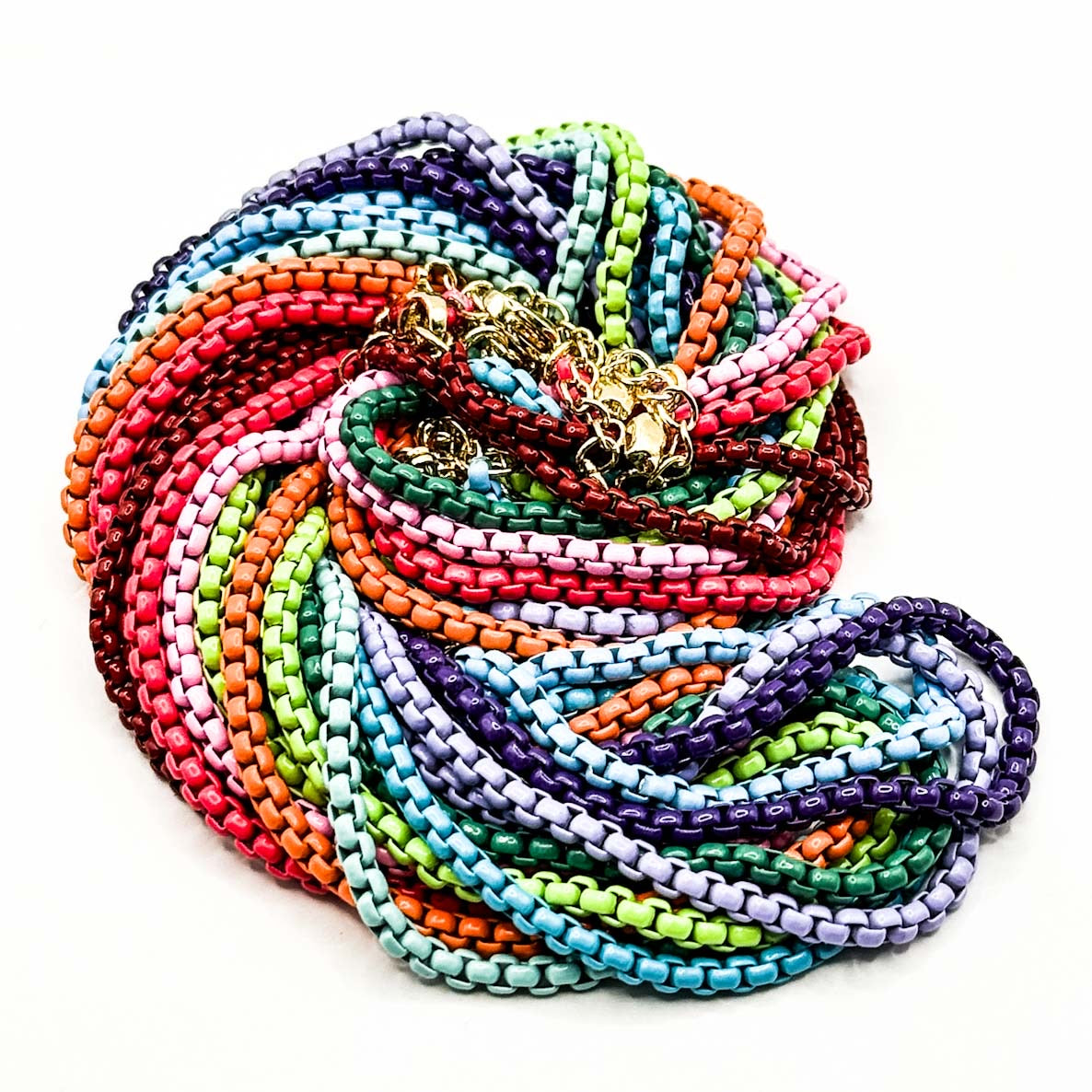 Multicolored Enamel Rolo Chains