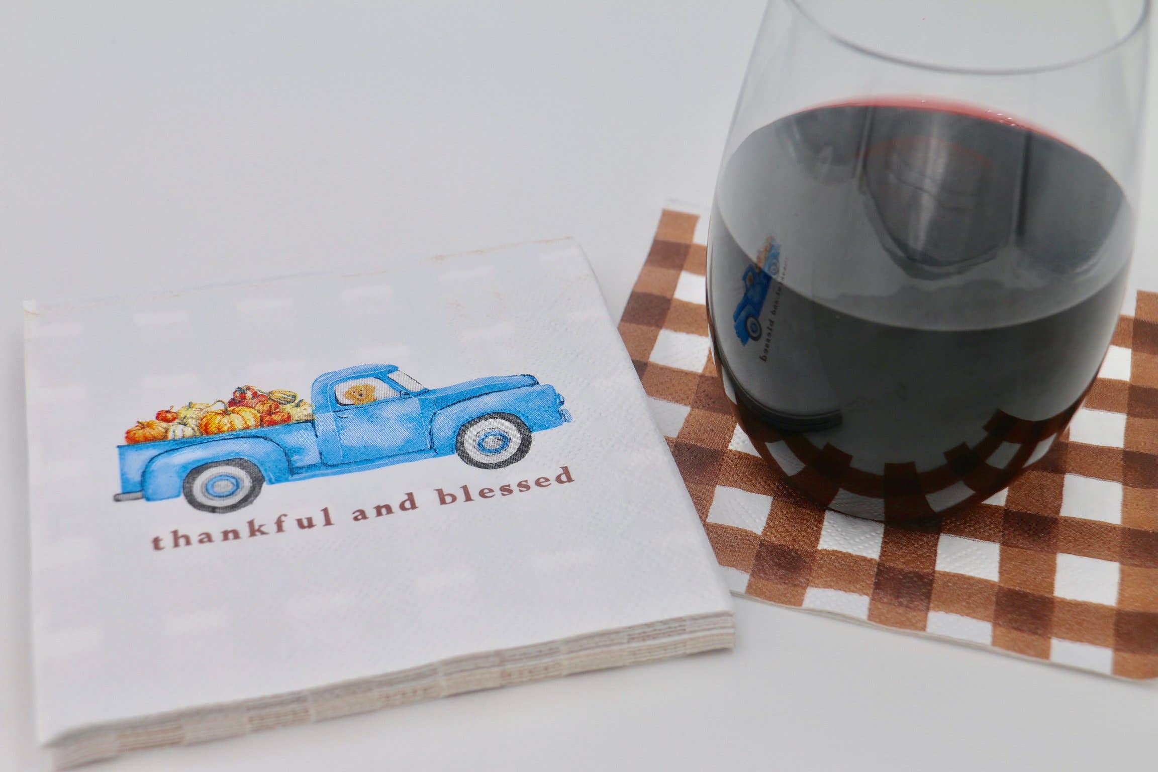 Thankful and Blessed Truck Cocktail Napkins