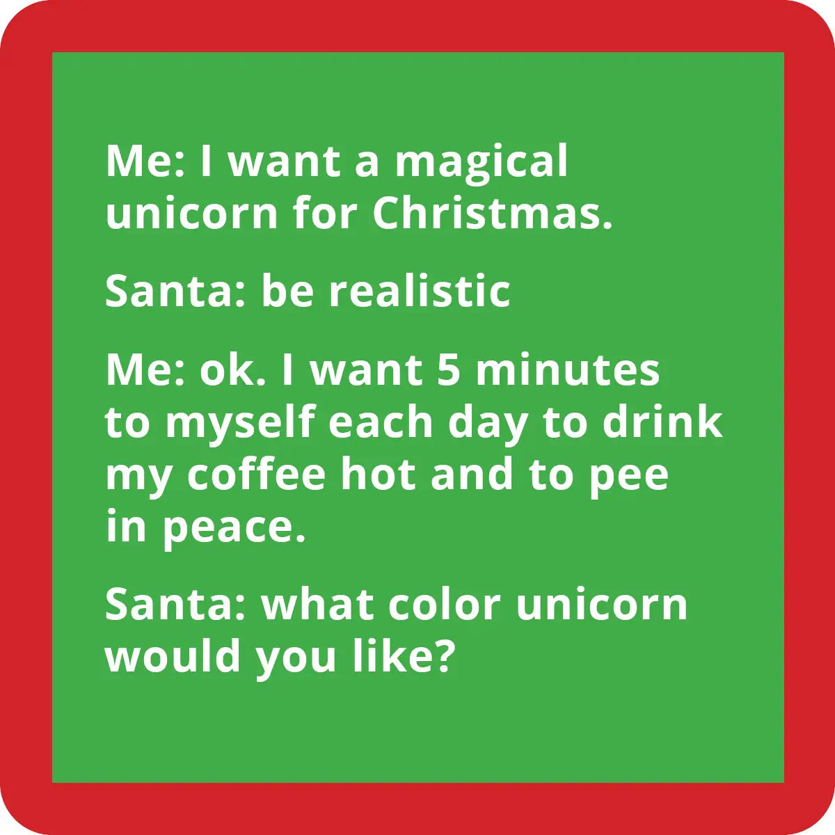 COASTER: unicorn CHRISTMAS