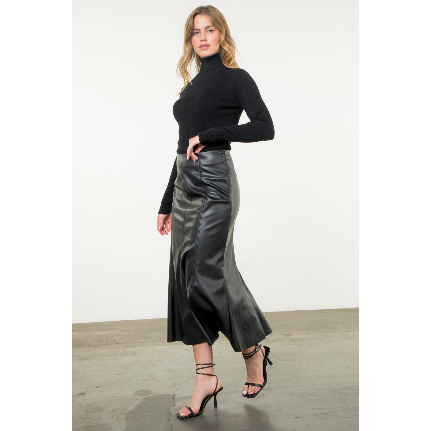 Long Leather Skirt