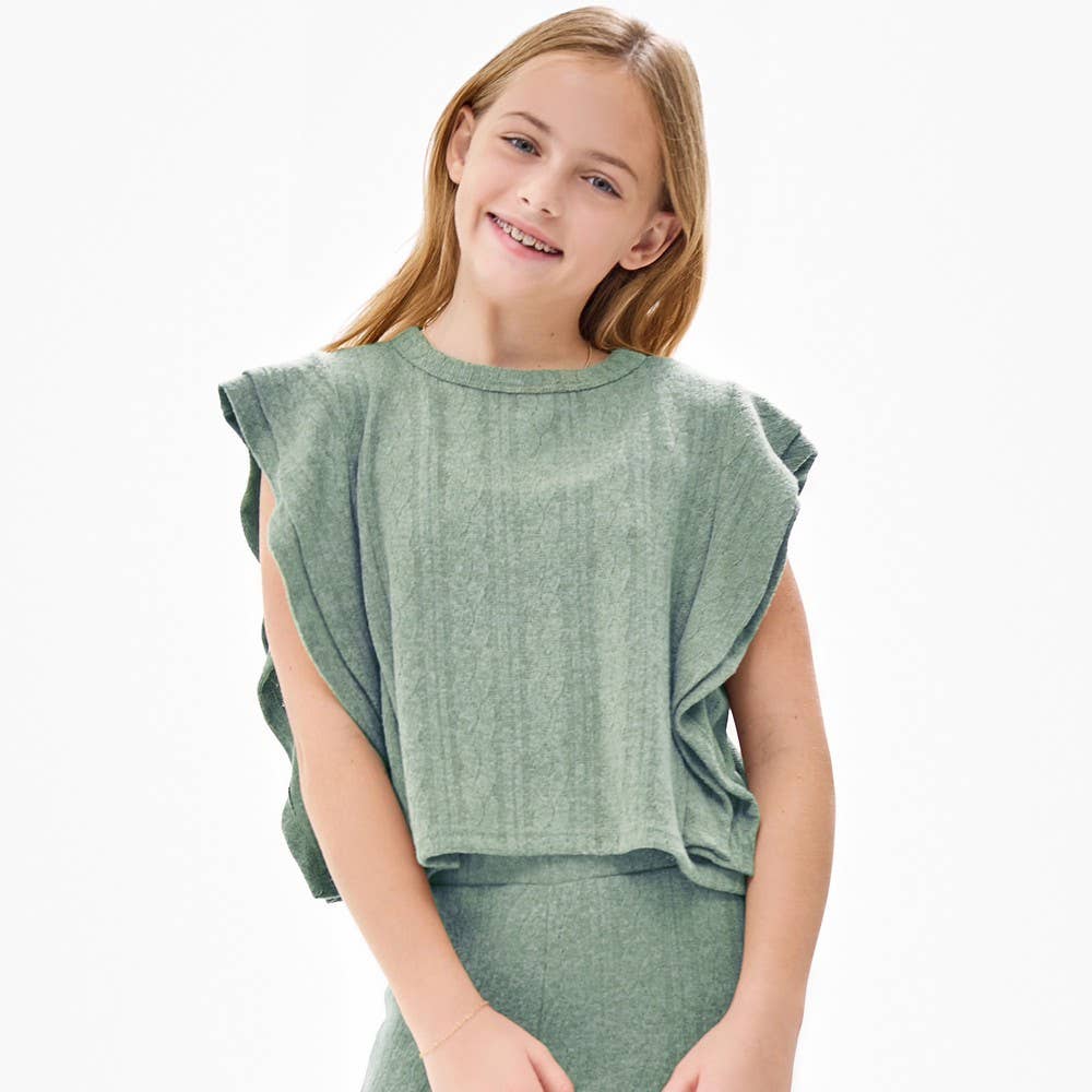 Olive Tiered Ruffle Sweater Vest