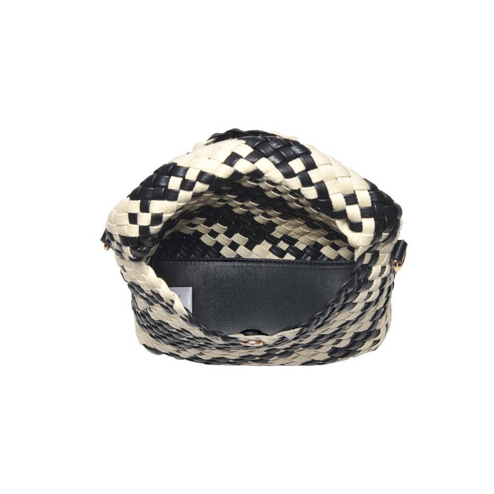 Black + Ivory Woven Crossbody