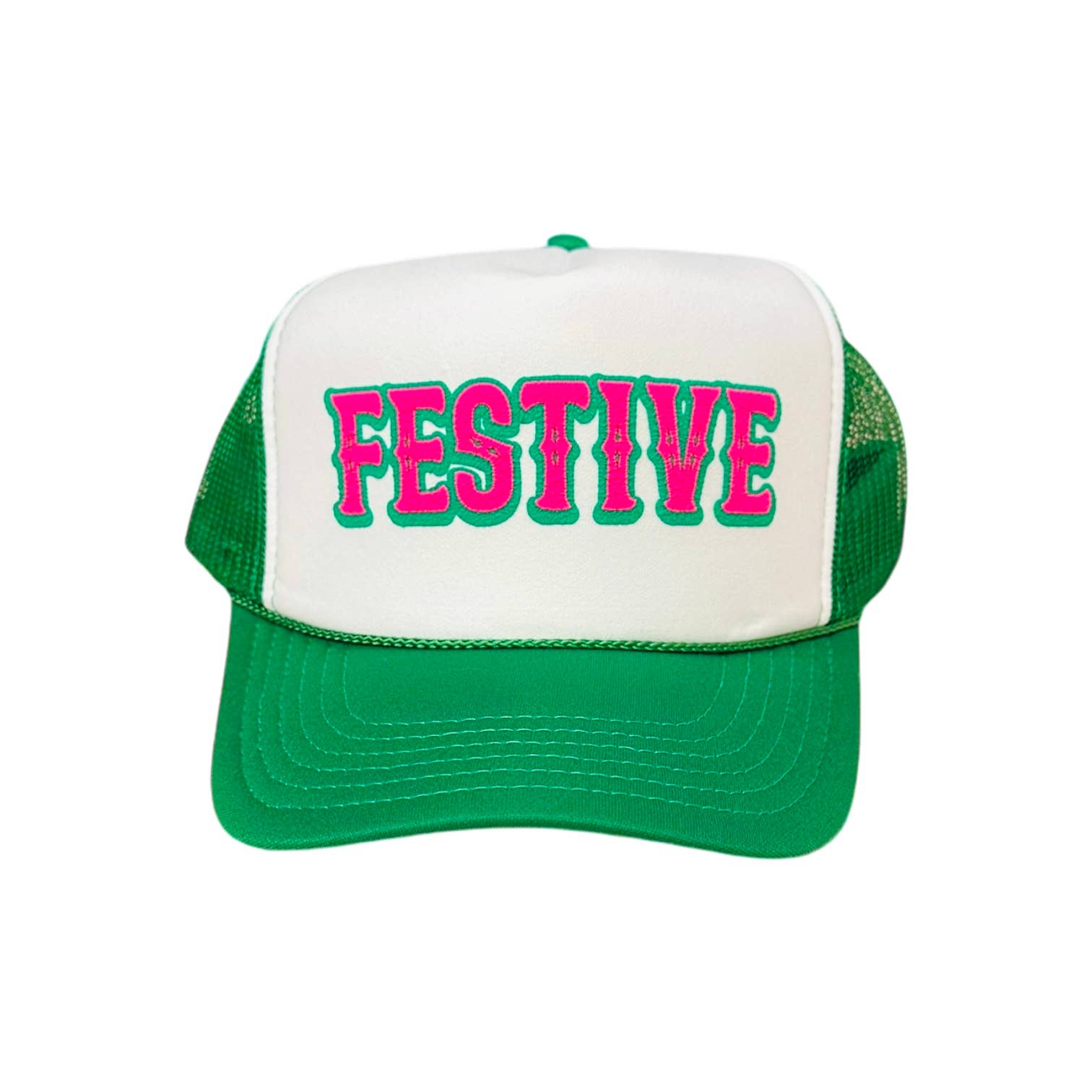 FESTIVE Green/White Trucker