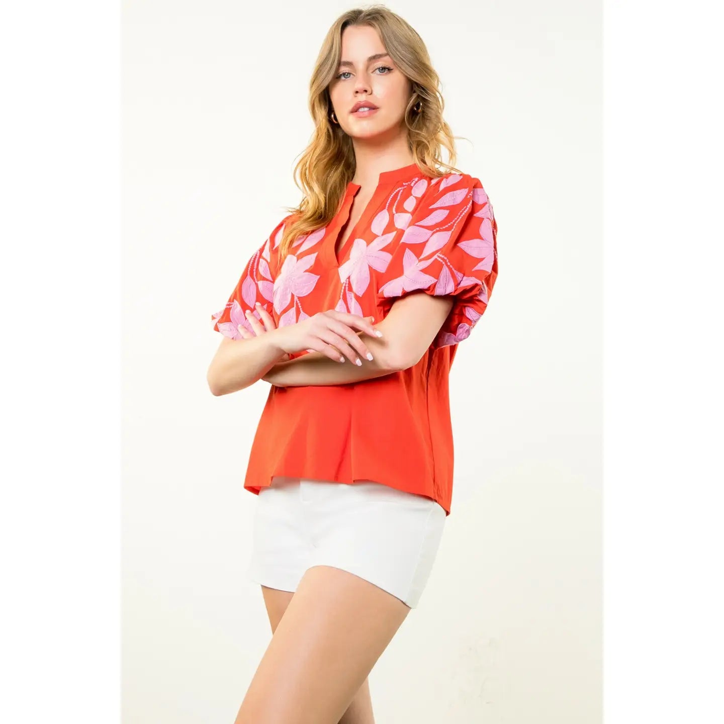 Daphne Embroidered Poplin Top